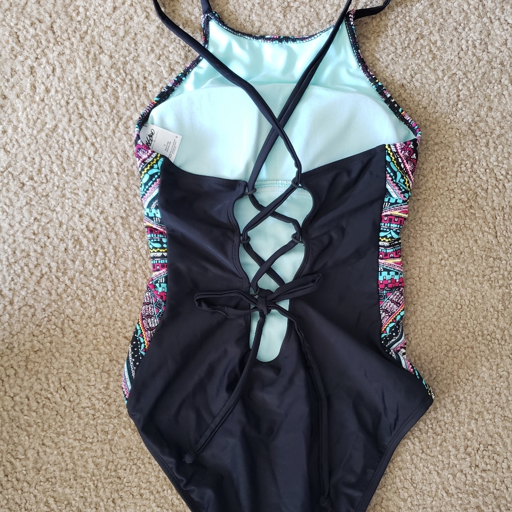 Multi Colored Patterned Bathing Suit - Picture 2 of 4